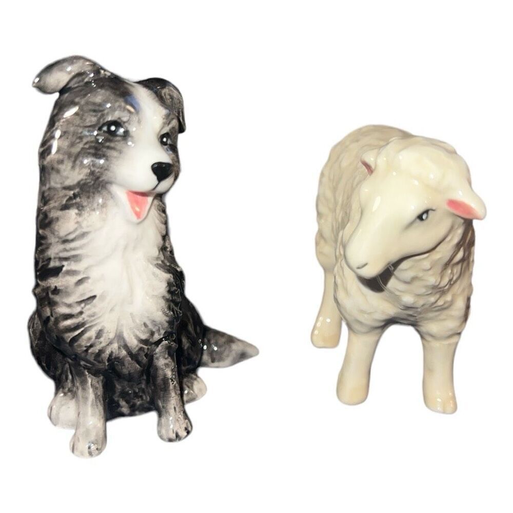 Cracker Barrel Sheep and Collie Salt and Pepper Set